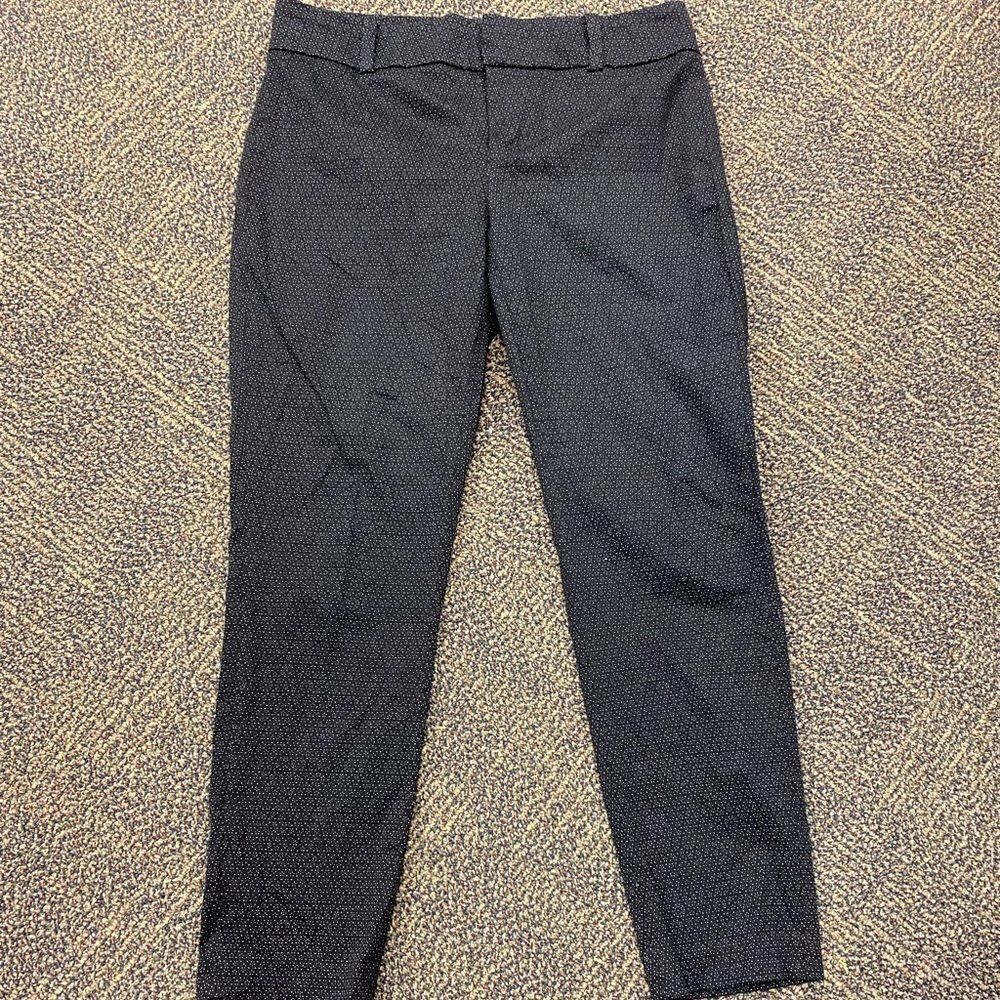 Calvin klein Black printed flat front twill ankle‎ pants
